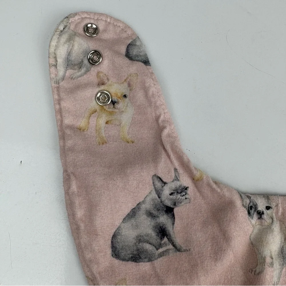 Posh peanut two cotton drool bibs pink french bulldogs and white macarons